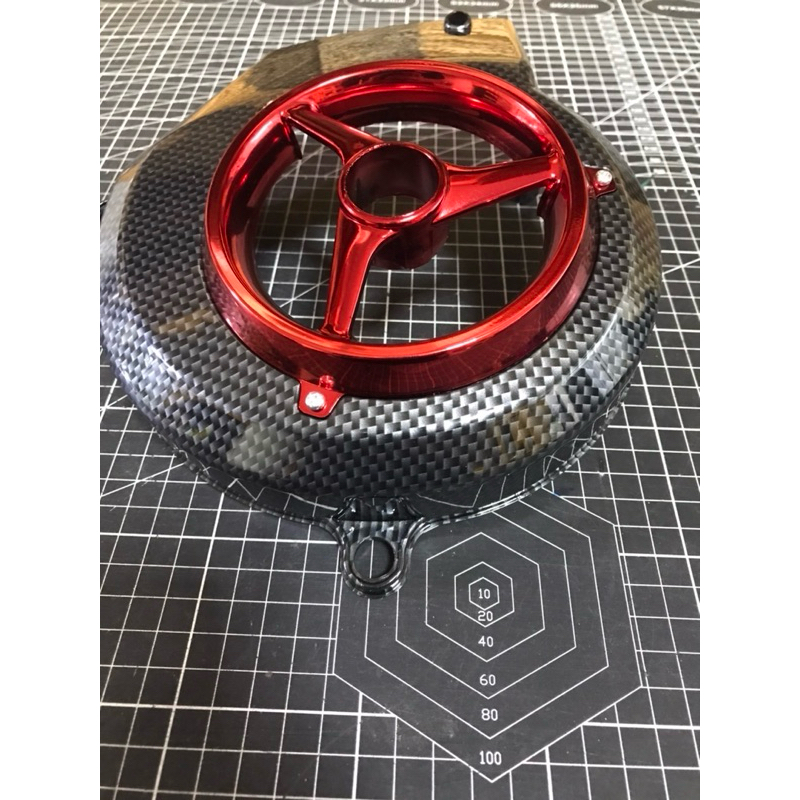 ครอบใบพัด Fino Mio Nouvo เคฟล่าแดง ของแต่ง มอเตอร์ไซค์ - รูปที่ 7