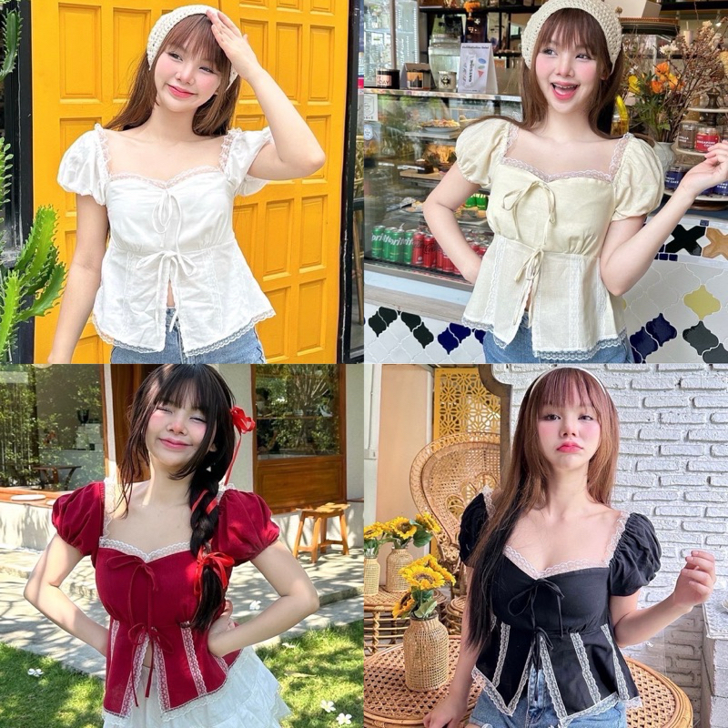Nusa style เสื้อแขนตุ๊กตา แต่งลูกไม้ทั้งตัว