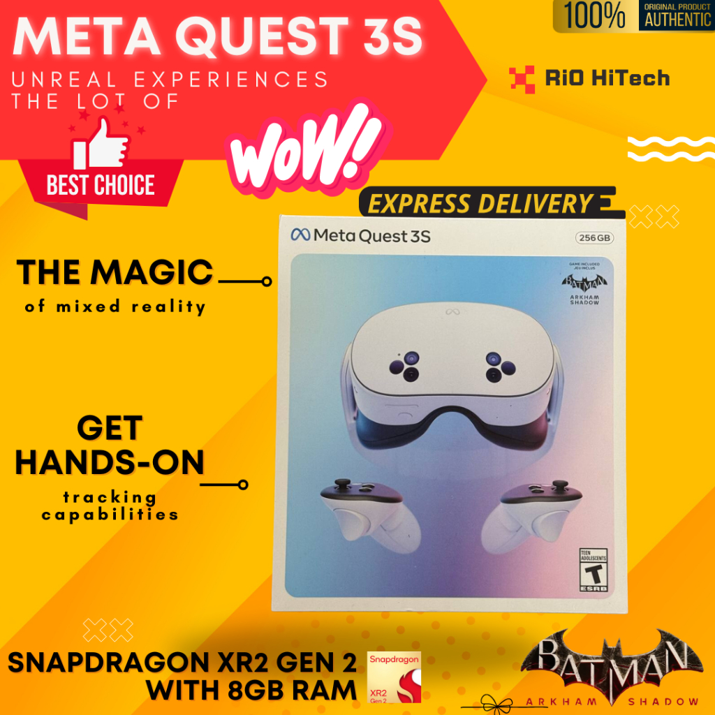 Meta Quest 3S - 256GB Mixed reality Unreal experiences Free Arkham Shadow and Meta Quest+