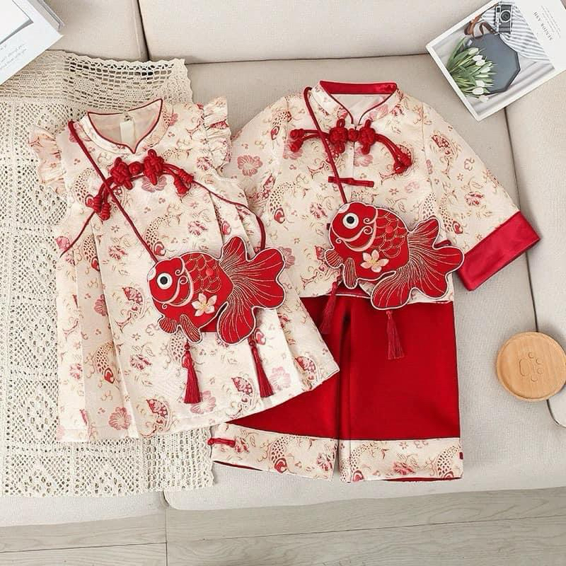 พร้อมส่ง ชุดเซตตรุษจีน ลูกสาวลูกชาย มาพร้อมกระเป๋า น่ารักมากๆค่าา ของมันต้องมี ห้ามพลาดน๊าาา