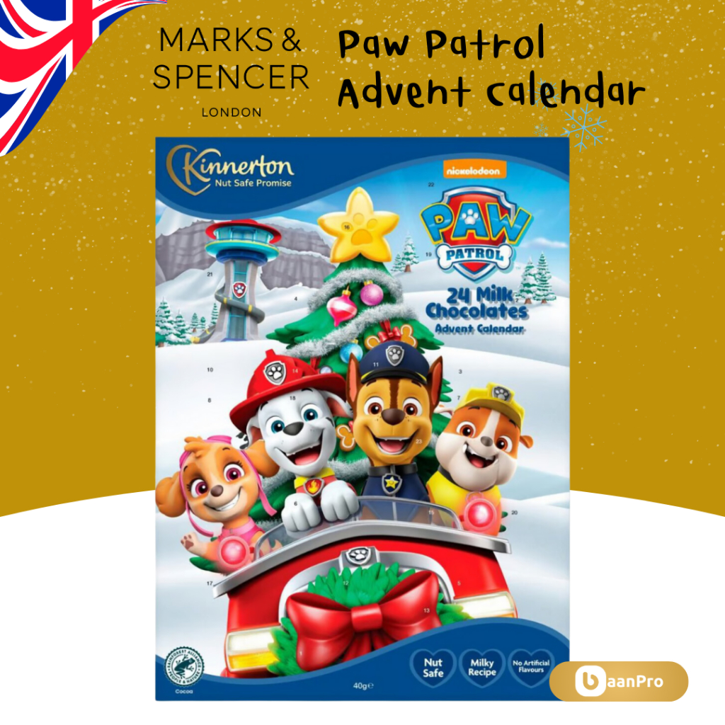 Mark&Spencers Paw Patrol Advent Calendar ปฏิทิน Paw Patrol ปฏิทินขนม Christmas