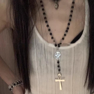 (พร้อมส่ง) เซตสร้อยกางเขน เท่ๆ ใส่แยกเส้นได้ทั้ง2รุ่น✨