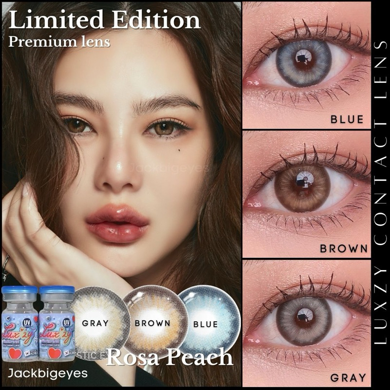 Limited เลนส์พรีเมียม By Luxzy Lens Rosa Peace สวยหวาน ตาคม สไตล์โต่วอิน แบบฉบับไอดอลสาวจีน ค่าสายตา0.00-1000