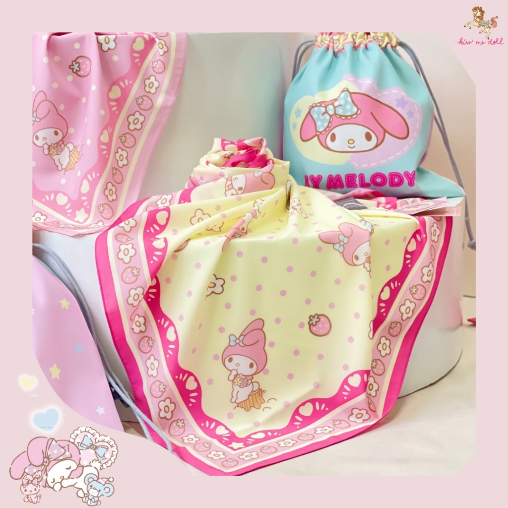 Kiss Me Doll ผ้าพันคอ/ผ้าคลุมไหล่ My melody ลาย Melody world ขนาด100x100 cm.
