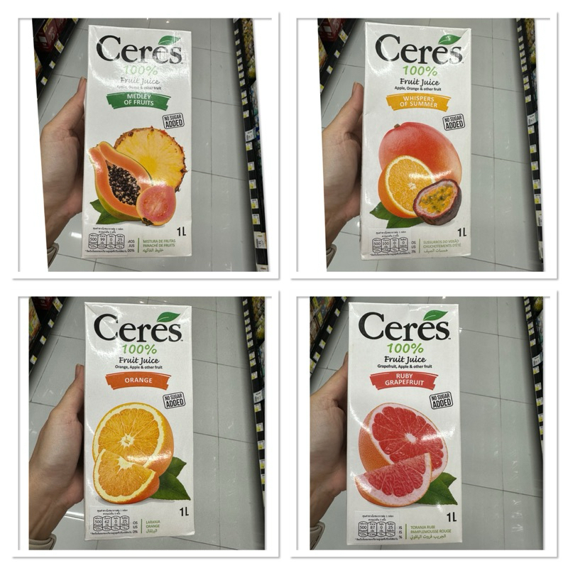Ceres 100% Fruit Juice Medley Of Fruits 1 L. น้ำผลไม้รวม Grape Guava Pineapple Apple Papaya Peach Ma