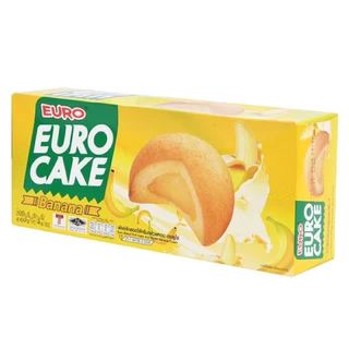 Euro🥛ยูโร่เค้ก คัสตาร์ดเค้ก ยกกล่อง 12 ห่อ คัสตาร์ด ใบเตย นมฮอกไกโด ช็อคโกแลต เมล่อน กล้วย สตอเบอร์รี่ อาหารว่าง ยูโร่
