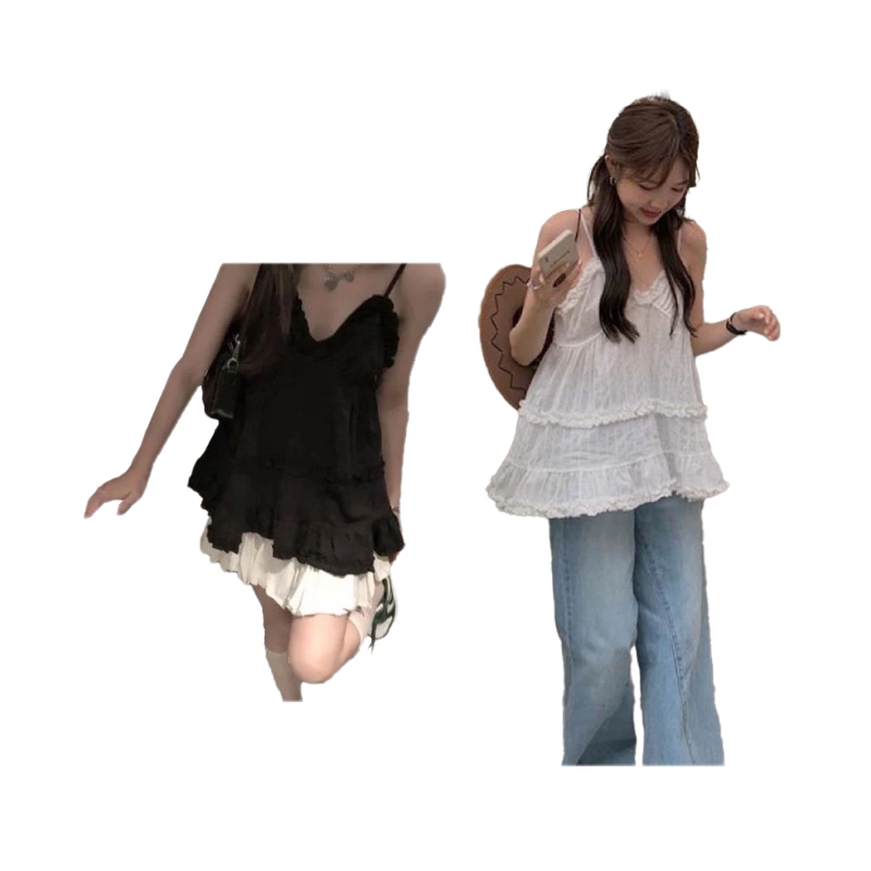 เสื้อกล้ามสายเดี่ยวคอวี ดีไซน์สวย