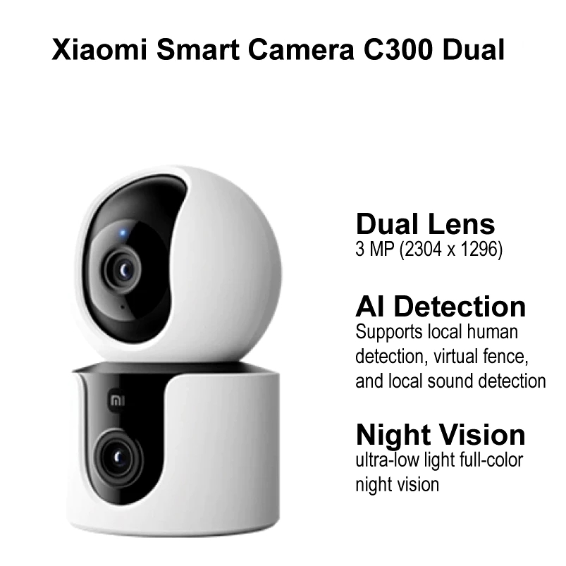 Xiaomi Smart Camera กล้องวงจรปิดสองเลนส์รุ่น C300 Dual 2K 3MP