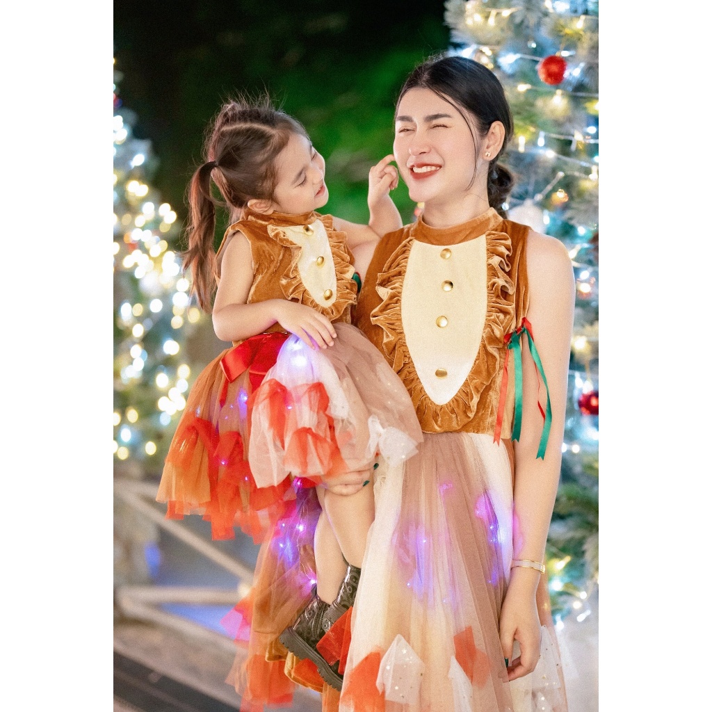 ชุดกวางเรนเดียร์ มีไฟ Reindeer Costume Christmas ชุดปาร์ตี้ ปีใหม่ แฟนซีแม่ลูก ไฟกระพริบ คริสต์มาส