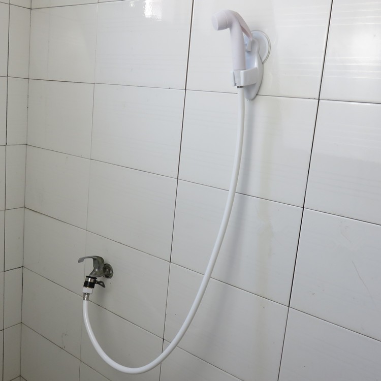 หัวชำระ สายชำระสีขาว ชุดสายชำระในห้องน้ำ ชุดสายฉีดชำระ ที่ฉีดก้น แข็งแรงทนทาน ชุดฝักบัวชำระ ABS 1.2 เมตร - รูปที่ 2