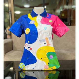 เสื้อโปโลพิมพ์ลาย พาสเทล 🌈🌈 ผ้าไมโครเกรด PREMIUM พร้อมส่ง PO…