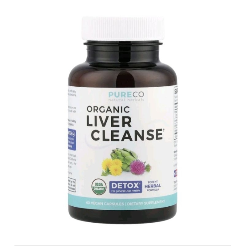 Liver Cleanse 60 capsolse สารสกัดสมุนไพรออร์เกนิค บำรุงและดีท็อกตับ