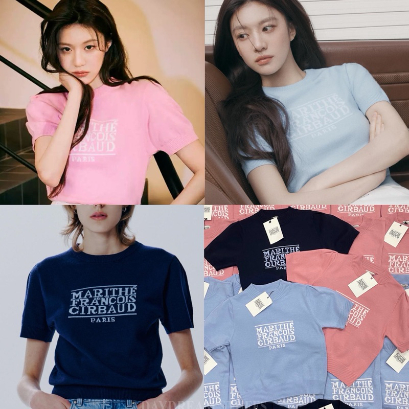 พร้อมส่ง Mar knit top • คอลใหม่! พร้อมส่ง เสื้อแขนสั้น ดีเทลทอลายแบรนด์ดัง ผ้าไหมพรม นุ่มมาก งานชนช็อปเกาหลี valen