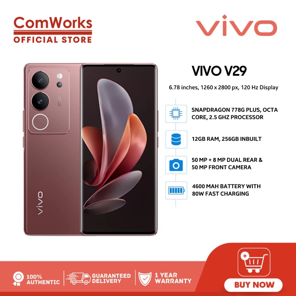 2024 Vivo V29 5g โทรศัพท์มือถือชาร์จอย่างรวดเร็วต้นฉบับขนาดใหญ่ Vivo โทรศัพท์ Android แบรนด์สมาร์ทโฟนราคาไม่แพง