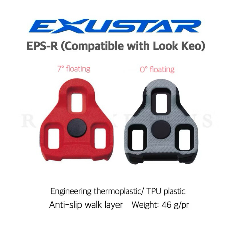 (ของแท้บริษัท) คลีทเสือหมอบบันได Exustar EPS-R (ใช้กับบันได LOOK KEO ได้ด้วย) *มีกันลื่น&ไม่มีกันลื่น*