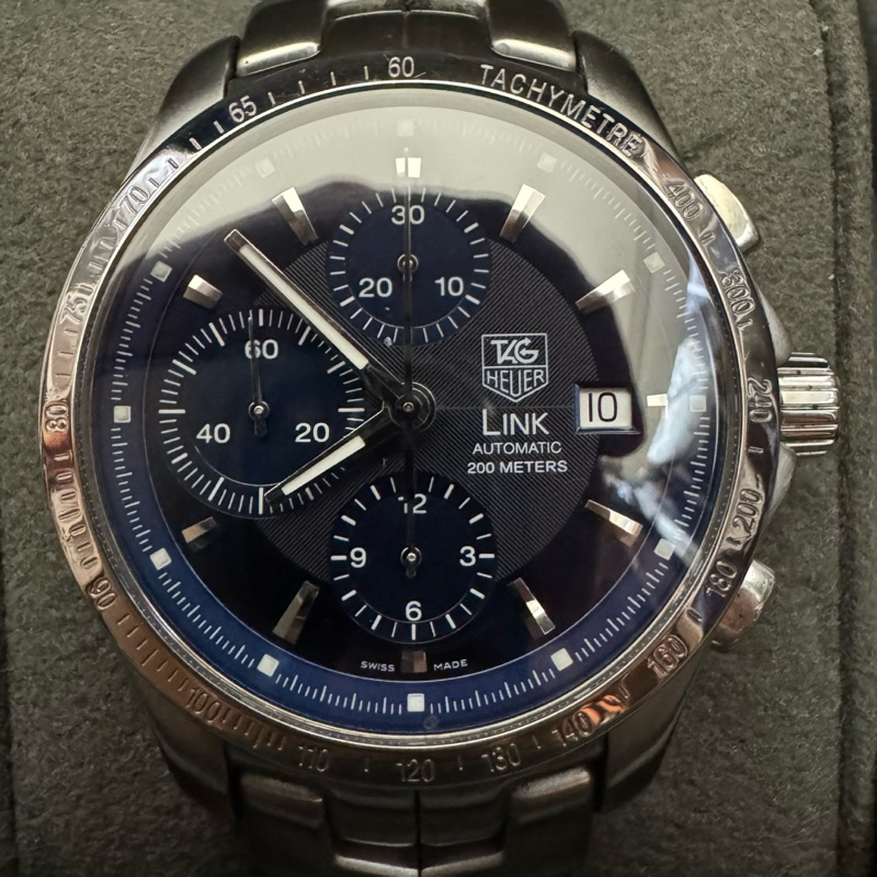 TAG HEUER Link CJF2114-0 Chronograph Navy Dial Automatic Men’s Watchh