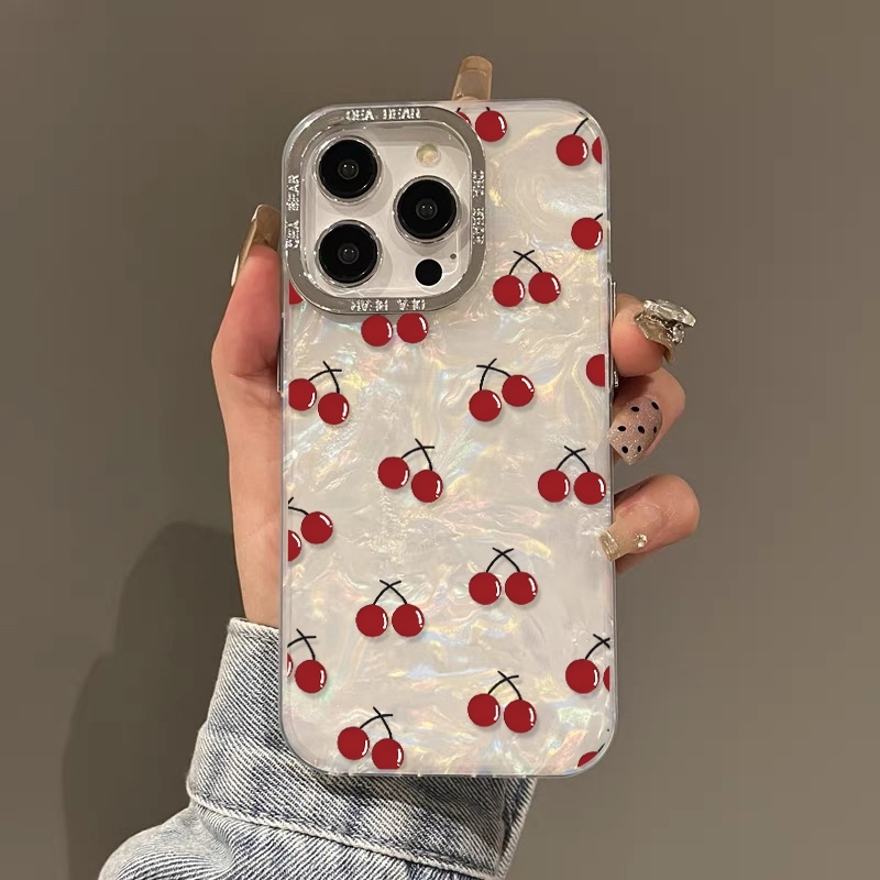 Kiddy เคสเชอร์รี่น่ารักสุดหรู ส่งจากไทย เคสโทรศัพท์มือถือนิ่ม เคสไอโฟน กระแทก สําหรับ16 15 11 12 13 14 11PROMAX X/XS/11