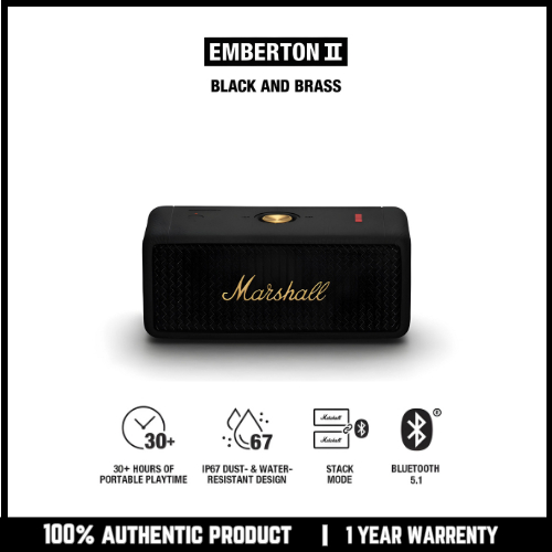 Emberton II Black and Steel - ลำโพงบลูทูธ, ลำโพงพกพา, ลำโพง Bluetooth, Bluetooth Speaker