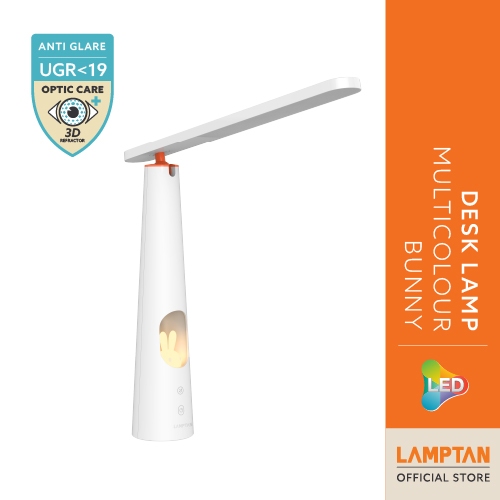 LAMPTAN โคมไฟตั้งโต๊ะถนอมสายตา DESK LAMP MULTI COLOR BUNNY 7w 3แสงใน1โคม ระบบสัมผัส พร้อมโหมดกลางคืน