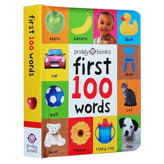 First 100 Words / Animals / Colors Shape / Trucks English Words Picture Book for Kids Educational Board Book