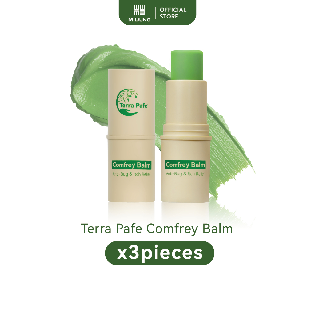 บาล์มคอมเฟรย์ (3ชิ้น) อโรม่า ลดอาการคันจากยุง แมลงกัดต่อย Terra Pafe Comfrey Aromatic Stick Balm