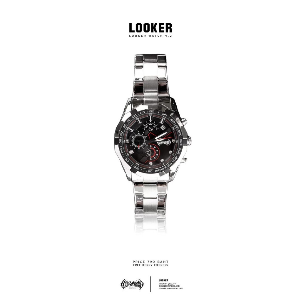 LOOKER - นาฬิกาข้อมือสีเงิน V.2 (9%Clothing)