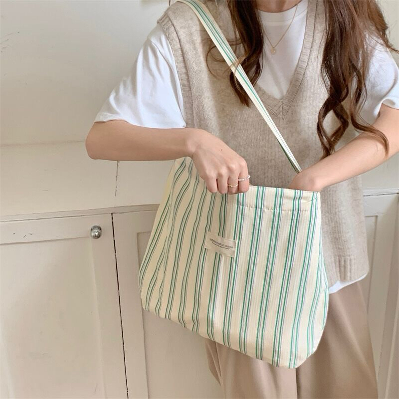 Totebag กระเป๋าผ้าสะพายข้างลายมินิมอล ถุงผ้า กระเป๋า shopping bag ราคา ถูกที่สุด ดีลบีเคเค แกลเลอรีภาพที่ 6