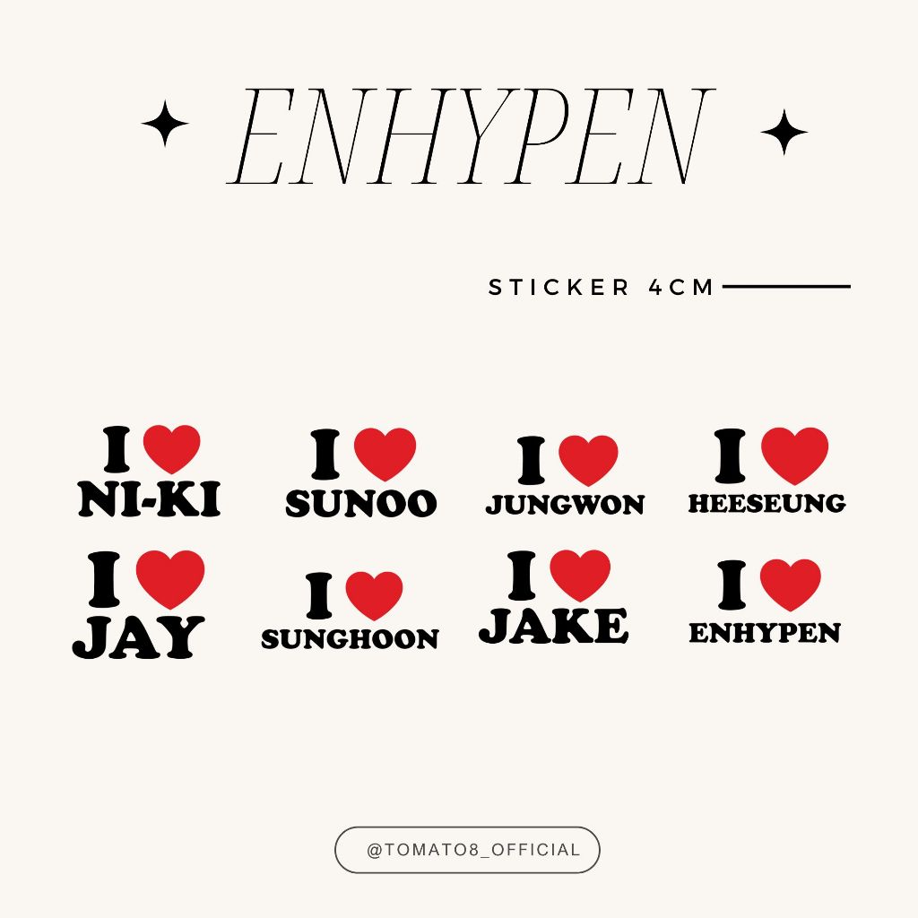 [Tomato8] STICKER i love 4cm กดตัวเลือก