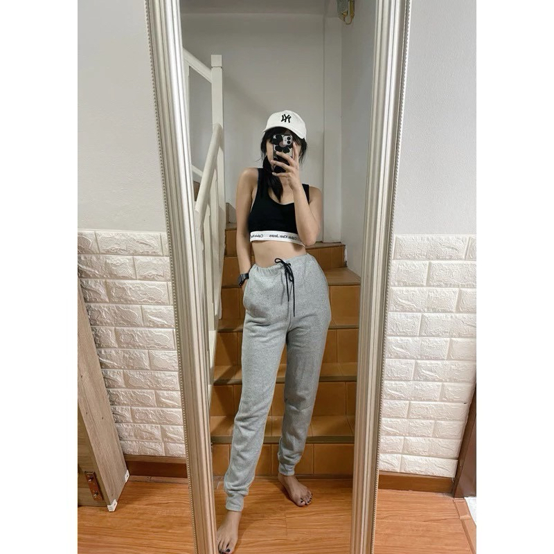 Sale กางเกงขายาว Joggers with Tie Waist