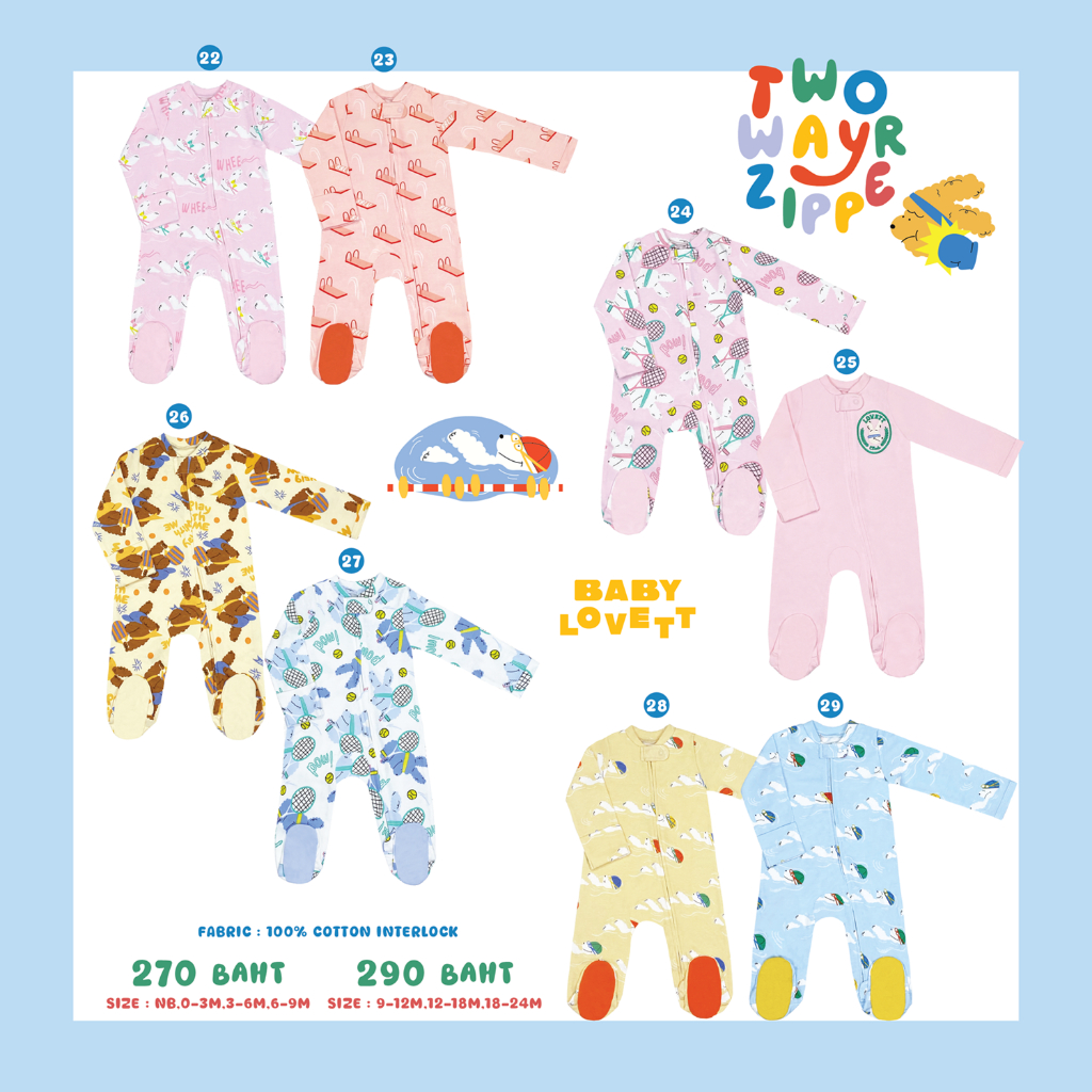 ( 2024NOV ) - Two-Way Zipper ชุดนอนคลุมเท้า
