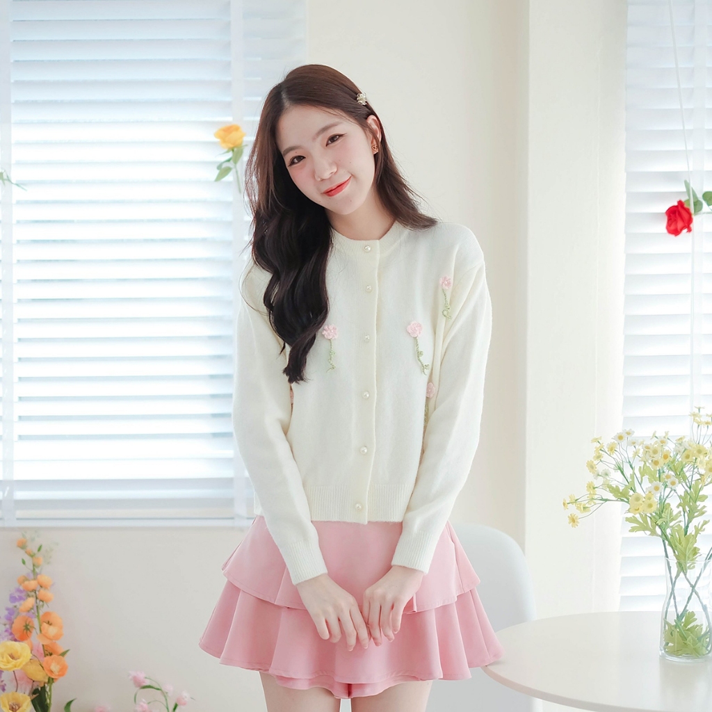 15-329 เสื้อคลุมคาร์ดิแกน Lily White Soft Cardigan
