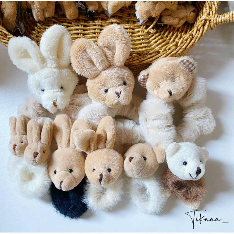 [พร้อมส่งในไทย]🔥 ยางมัดผมตุ๊กตาน่ารักๆ ยางรัดผมหน้าน้องหมี / น้องกระต่าย 🐻🐰