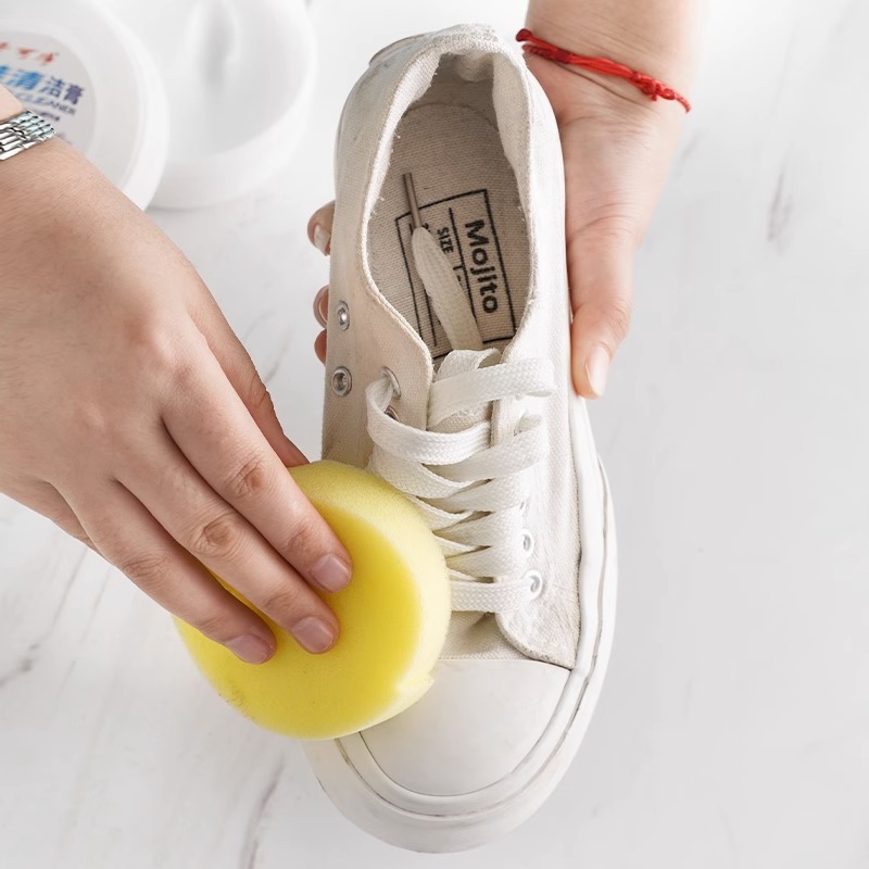 ครีมขัดรองเท้าขาว น้ำยาขัดรองเท้าขาว White Shoe Cleaner พร้อมฟองน้ำสำหรับขัด ครีมทำความสะอาดอเนกประสงค์