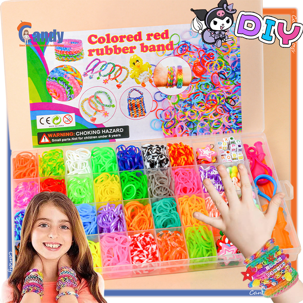DIY Rainbow Loom Bracelet สร้อยข้อมือจาก ยางมัดผม แฟชั่น สไตล์เกาหลี น่ารัก หลากสี Rubber band