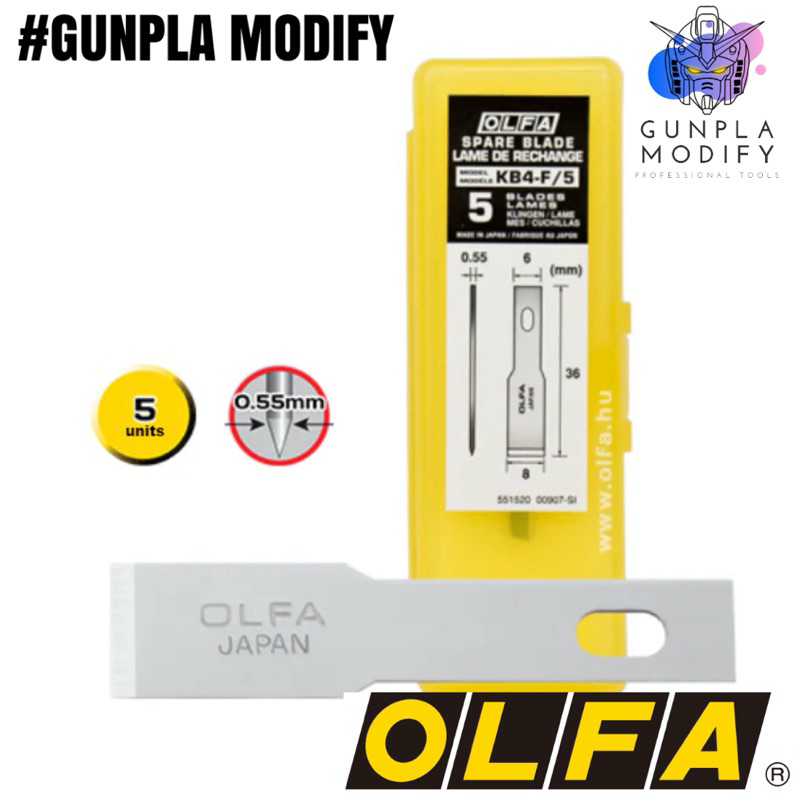 OLFA ใบมีดคัตเตอร์หัวสิ่ว KB4-F/5 บรรจุ 5 ใบมีด (ใช้กับ Artknife OLFA AK-4)