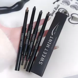 ดินสอเขียนคิ้ว กันน้ำ ดินสอเขียนคิ้วแบบหมุน 2 in 1 มีแปรงปัดคิ้วในตัว มี 3 สีให้เลือก