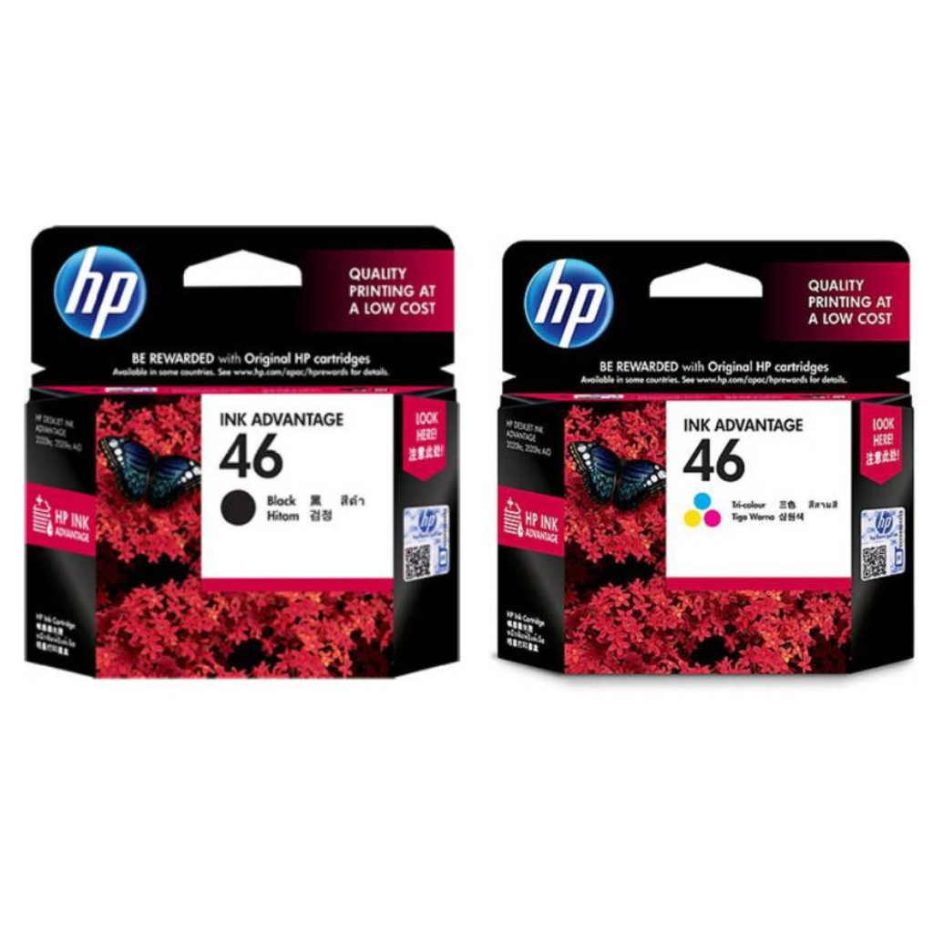 ตลับหมึกแท้ HP46 (Black#CZ637AA/Tri-Color#CZ638AA)