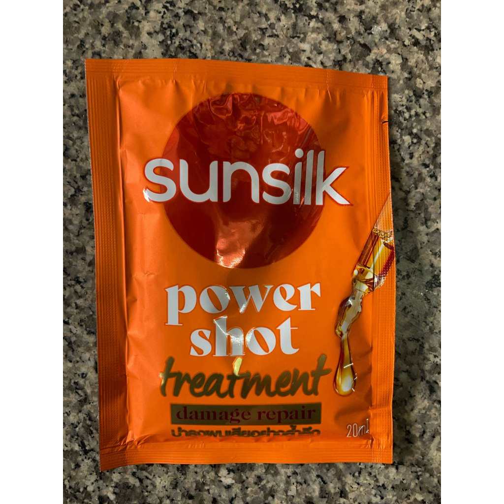 Sunsilk damage restore  ซันซิล ทรีทเมนท์บำรุงผม สีส้ม สูตรเพื่อผมแห้งเสีย แลดูมีน้ำหนัก แบบซอง 15 มล.