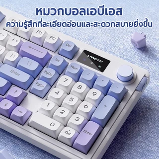 LANGTU L98Pro คีย์บอร์ด แป้นพิมพ์ไทย คีย์บอร์ดไร้สาย RGB 2.4Ghz + Bluetooth + ลิงค์แบบมีสาย, โหมดสามลิงค์ PC/iPad