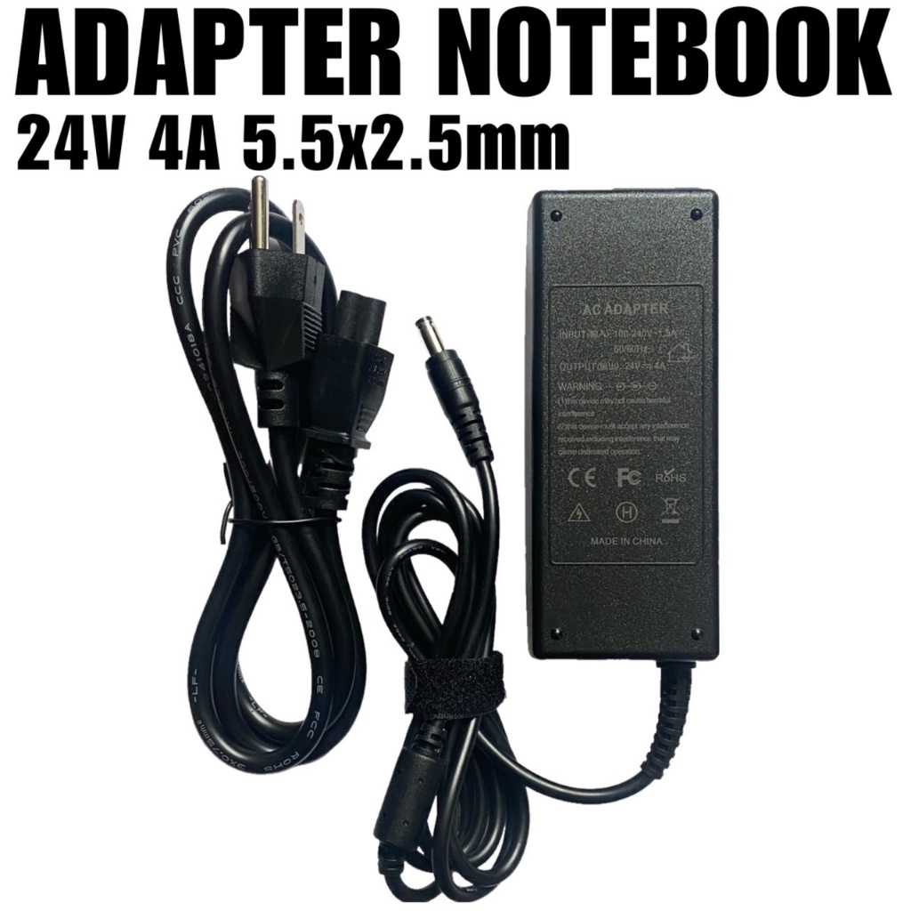 Adapter DC 24V 4A (Compatible: 5.5 * 2.5mm) อะแดปเตอร์โน๊ตบุ้ค ใช้ได้กับทุกรุ่น ได้ครบชุด