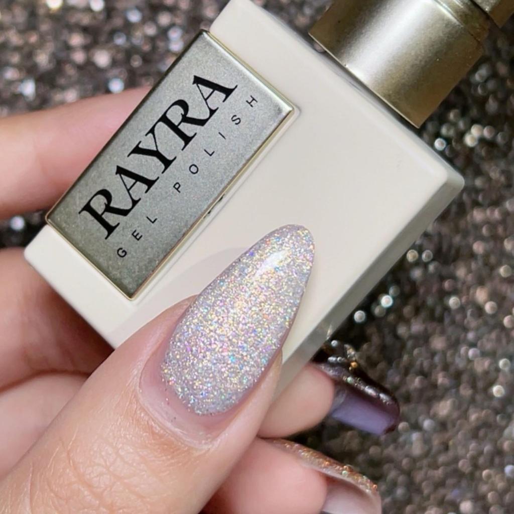 สีเจล New Rayra premium gel กลิเตอร์เงินขาวออโรร่าเมอเมด Rayra16