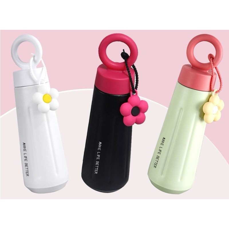 กระบอกน้ำ สแตนเลส เก็บความเย็น ขนาด 450ml. มีหูหิ้ว
