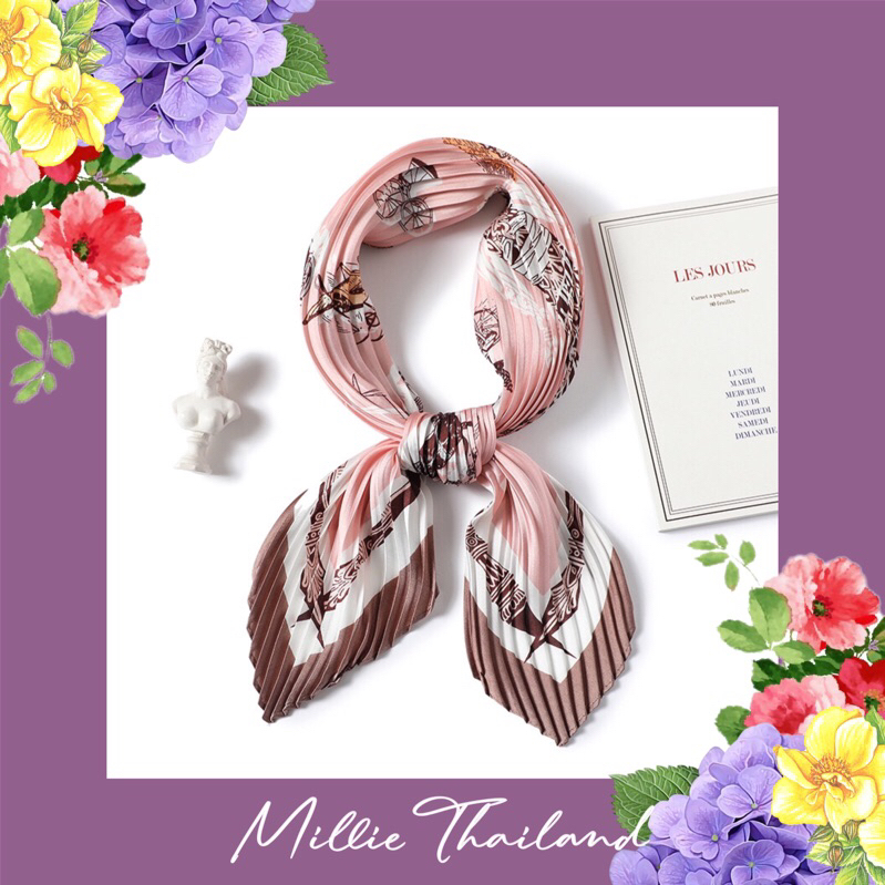 ผ้าพันคออัดพลีท By Millie Thailand
