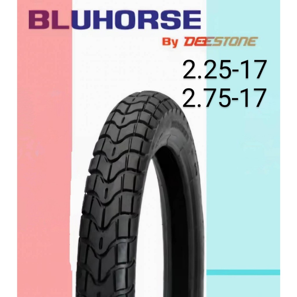 ยางนอกใหม่ ชั้น1 2.25-17 2.75-17 80/90-17,70/90-17 ลายหลังเต่า bluhorse