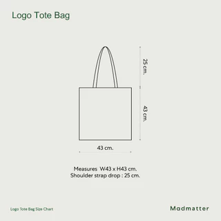 Madmatter - Logo Tote Bag กระเป๋าผ้าลายทาง