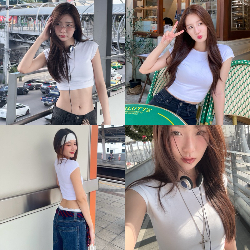 𝘚𝘶𝘯.𝘵𝘶𝘳𝘥𝘢𝘺 เสื้อครอปแขนสั้นรุ่น 𝐺𝑖𝑟𝑙𝑦 𝑡𝑜𝑝