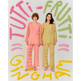 Mimi Petals || Tutti - Frutti Gingham Pleats Bottom