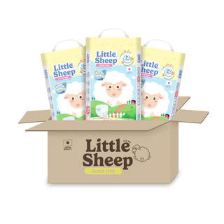 [3 แถม 3] Little Sheep XL x3 แพ็ก 156 ชิ้น ฟรีทิชชู่เช็ดหน้า x3 กางเกงผ้าอ้อมเด็ก บาง นุ่ม แห้งสบาย [ส่งฟรี]
