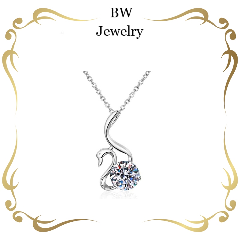 BWjewerly  สร้อยคอหงส์  1 สร้อยคอกะรัต  จี้ใหม่แฟชั่น  （แฟนของขวัญชั้นเลิศ）