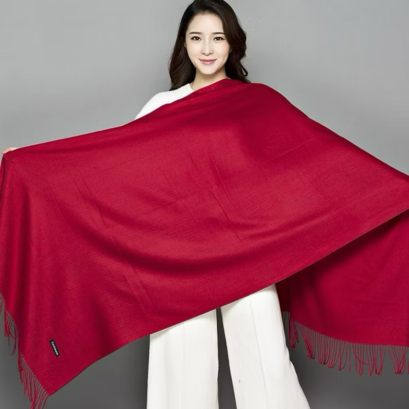 ผ้าคลุมไหล่ ผ้าพันคอ ผ้าเเคลชเมียร์สีพื้น  (Cashmere) พร้อมส่งที่ไทย